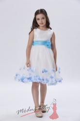 Šaty pro malou holčičku s modrou mašlí