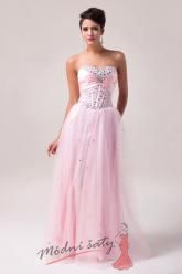 Růžové plesové šaty s tylovou sukní